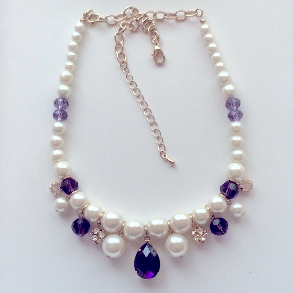 Park Lane, Vintage pearl & amethyst necklace